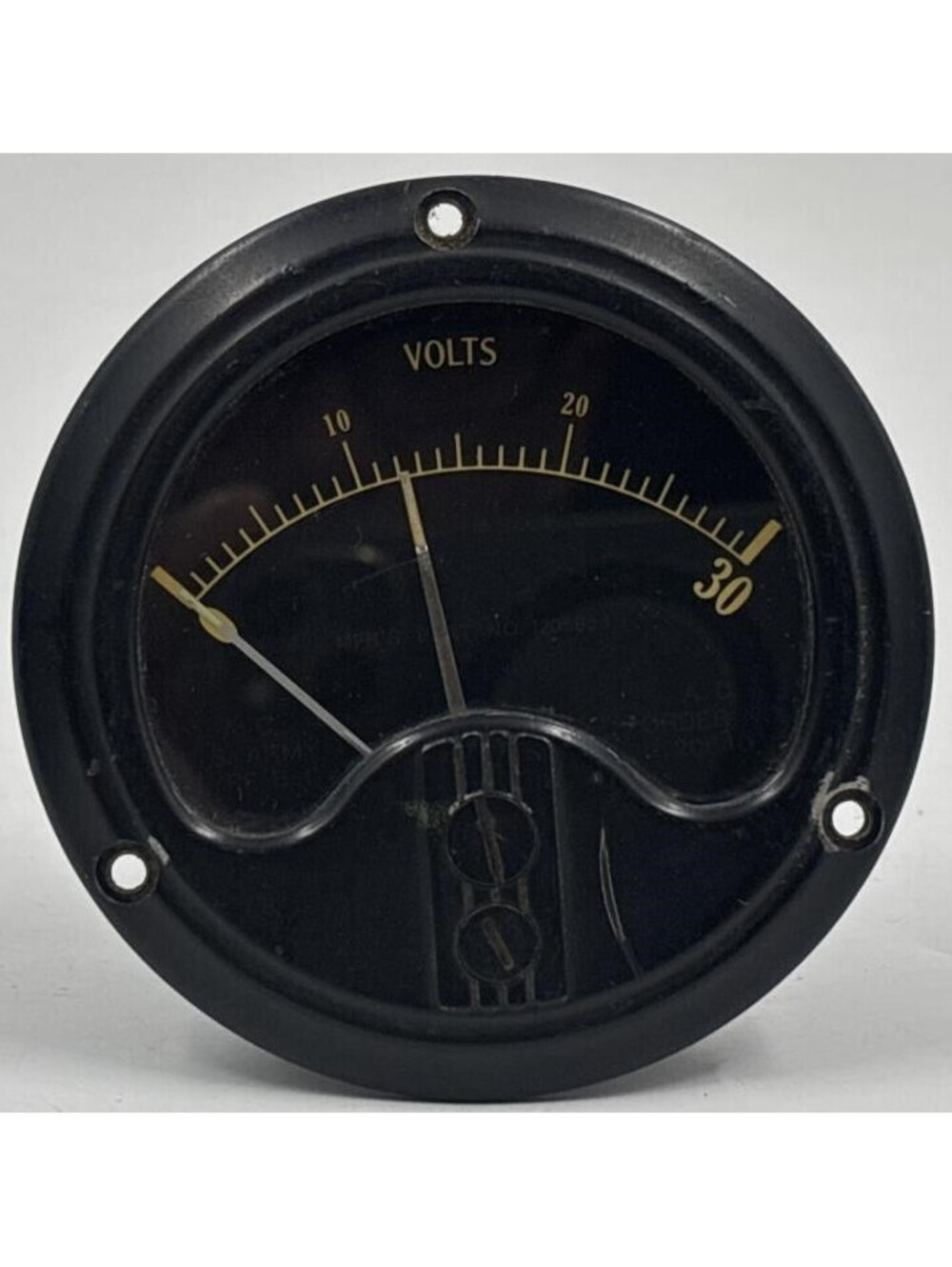 Vintage WWII Aircraft Voltmeter Gauge 0-30 Volts Westinghouse Panel Instrument